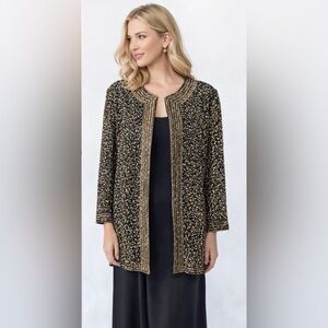 Vintage Nightline Sequin Coats Jackets & Vest For Women Size XL 100% Silk